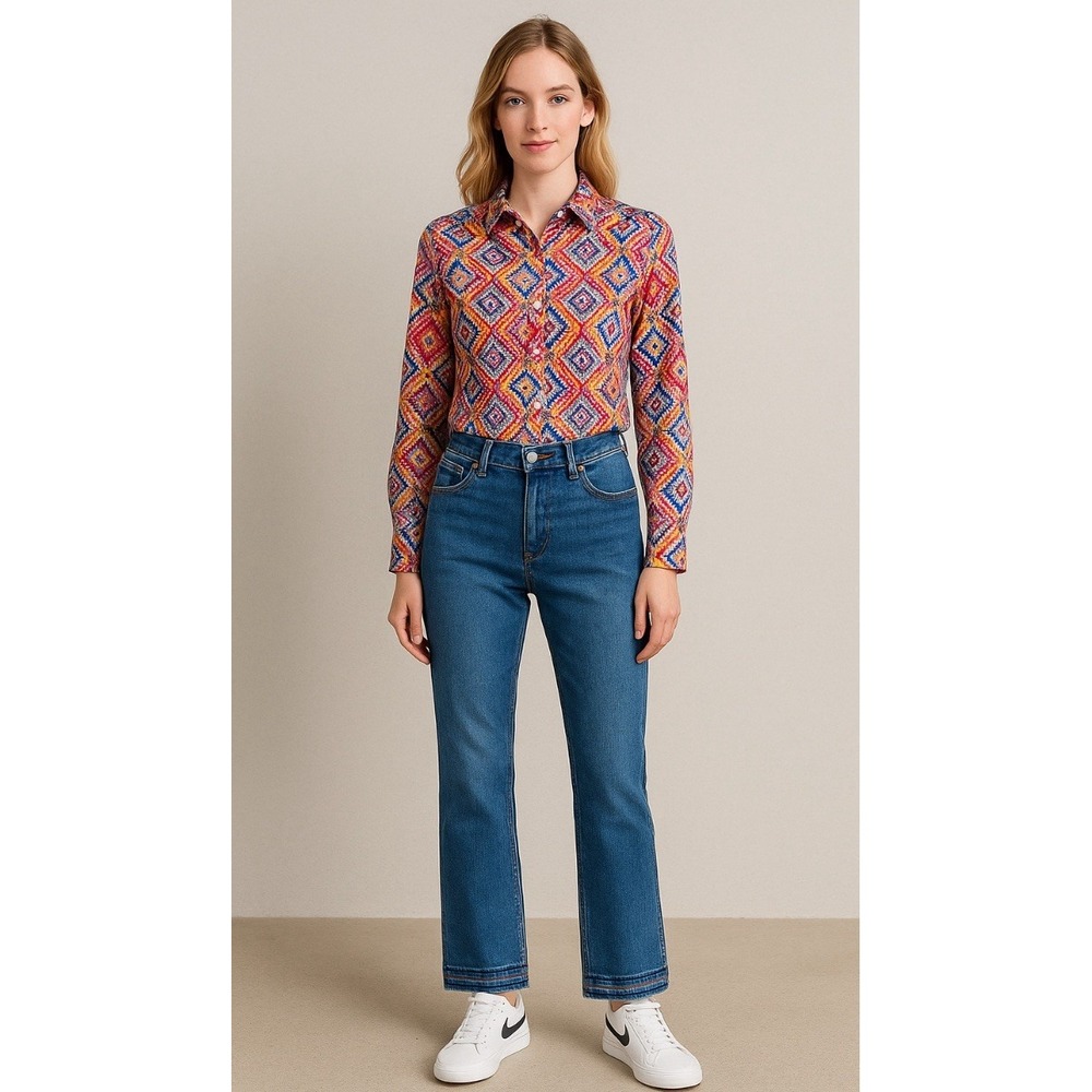 Women's Bacinni Jeans With Colorful Stitching Sz 10